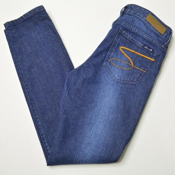 SEVEN 7 Premium Size 30 Womens SKINNY Low Rise Med Wash STRETCH Denim Blue Jeans - Picture 1 of 7